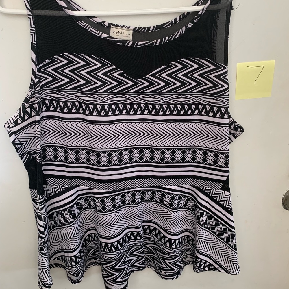Black and white peplum top